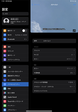 iOS端末で字幕スタイルを変更する画面04