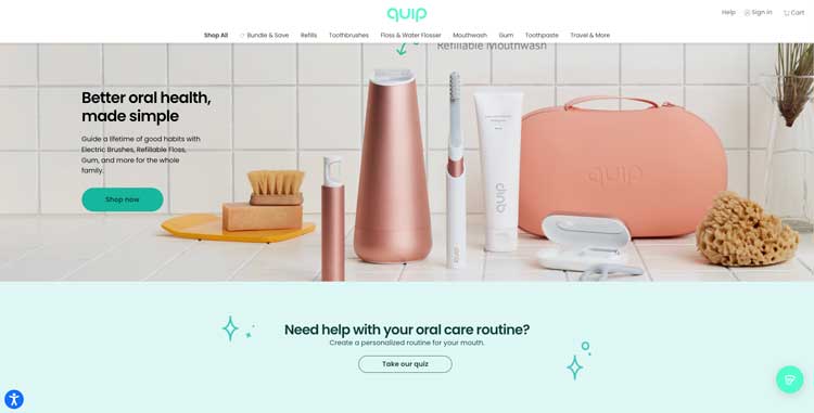 quip公式サイトのトップページ
